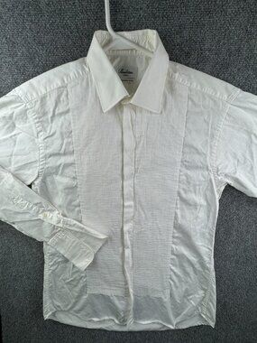 Stenstroms Formal Classic White Button Up Shirt Long Sleeve French Size 40 Men